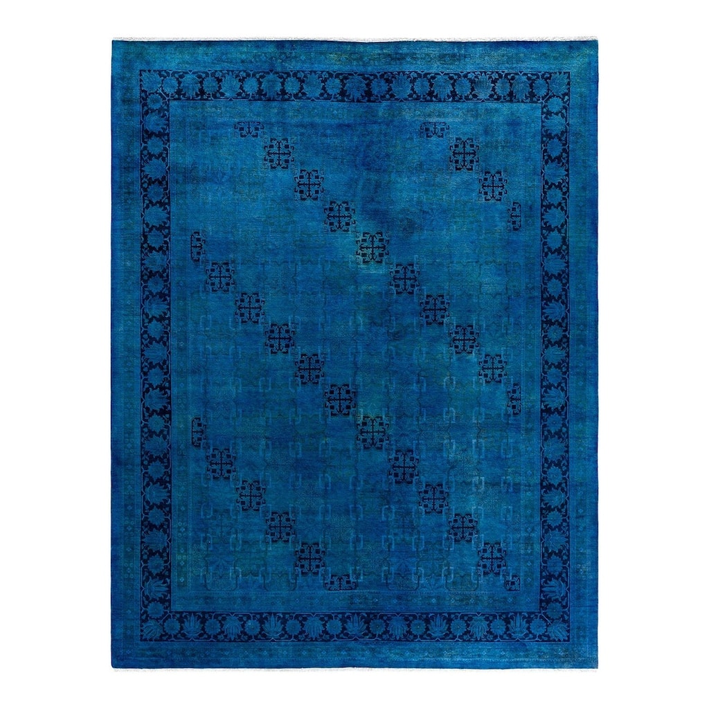 Contemporary Overdyed Wool Hand Knotted Area Rug - 7' 10" x 10' 2"
