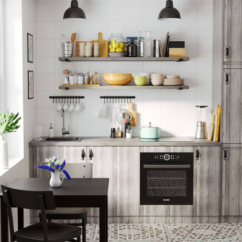 Wallniture Forte Wood Board 60" Long, 11.25'' Deep, 1.5" Thick, Wood Floating Shelf for Wall with Heavy Duty Metal Brackets, 1pc