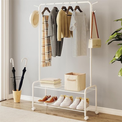 Clothing Rack with 4 Wheels - 33.4"D x 12.5"W x 64.5"H