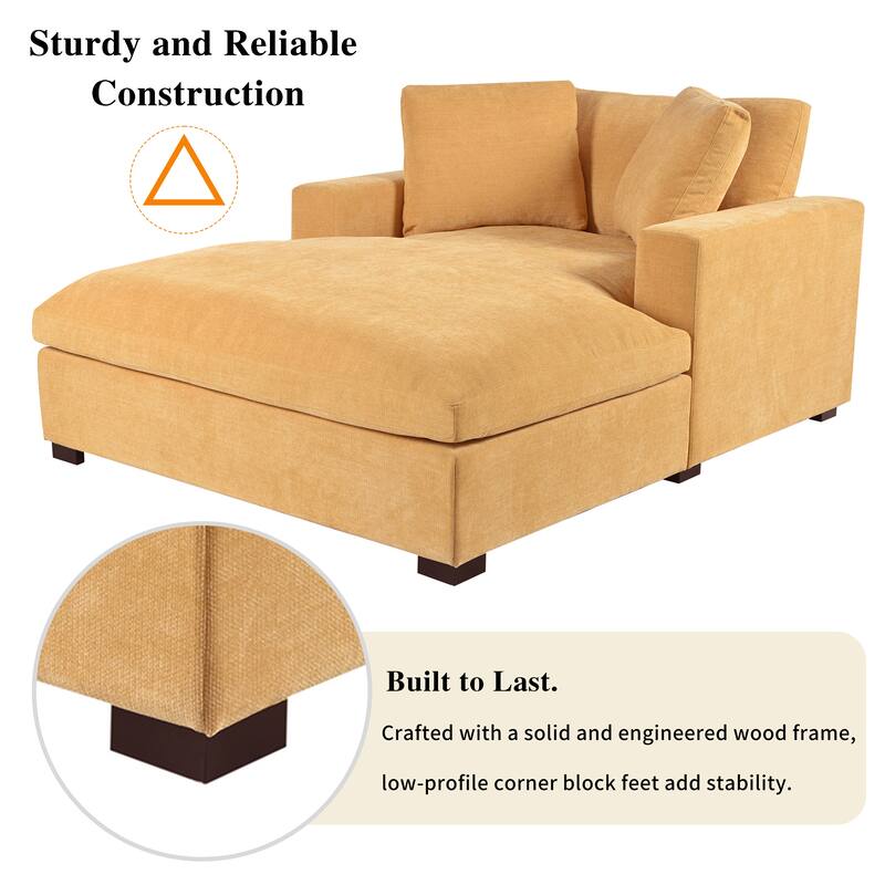 53.5" Oversized Chaise Lounge Lounge Chair, Living Room Upholstered Single Sofa Chair Sleepers Couch Bed