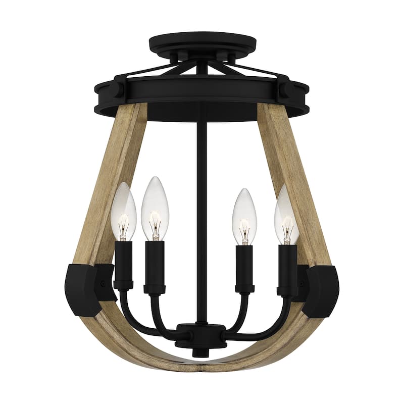 Demura 4-Light Matte Black Semi-Flush Mount