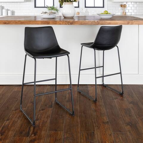 Middlebrook Prusiner 29-inch Faux Leather Bar Stool, Set of 2