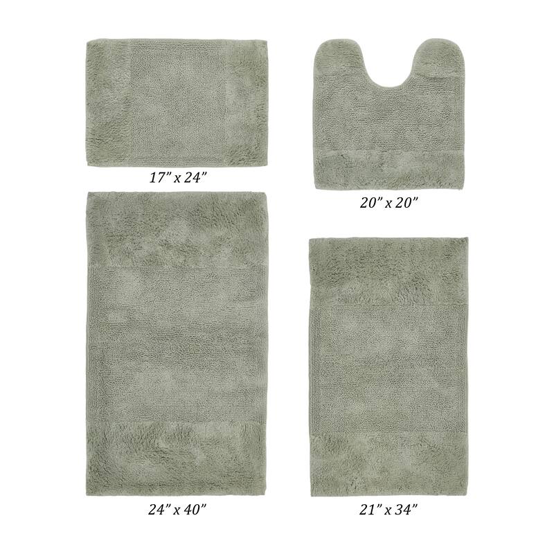 Better Trends Bath Rug 100% Cotton Water Absorbent Tufted Bathroom Rug Set for Shower, Sink Mats Machine Wash Granada Collection