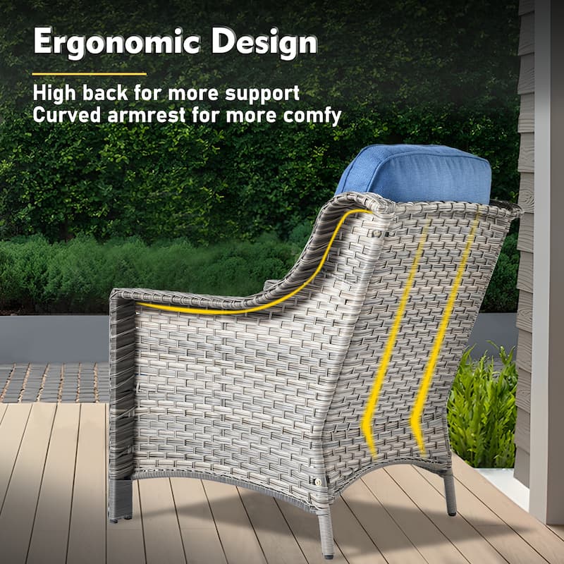 XIZZI 8-piece Patio Furniture Set Wicker Outdoor Seating Swivel Chairs
