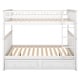 preview thumbnail 14 of 14, Full over Full Pine Bunk Kids Bed Frame with Guardrail & Drawers, Convertible to 2-Separate Platform Beds, Easy Assembly, Grey