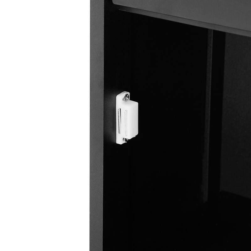 Bathroom Corner Cabinet, Multi-Functional Wooden Bathroom Cabinet, Freestanding Storage Cabinet with 1 Door & Adjustable Shelves