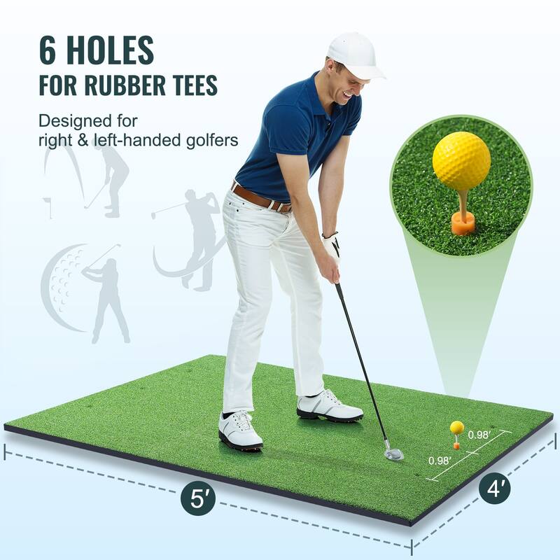 Golf Hitting Mat, Artificial Turf Golf Hitting Mat, Thickened Golf Hitting Training Aids, Golf Practice Hitting Mat