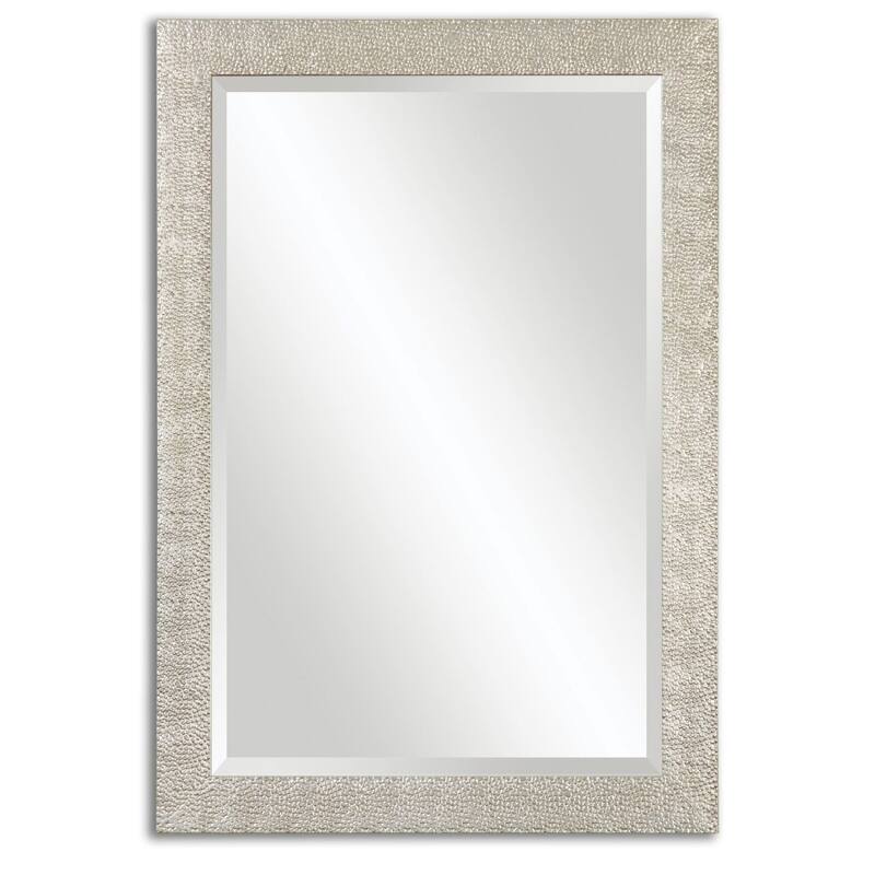 Uttermost Porcius Antiqued Silver Textured Frame Wall Mirror - Antiqued Silver