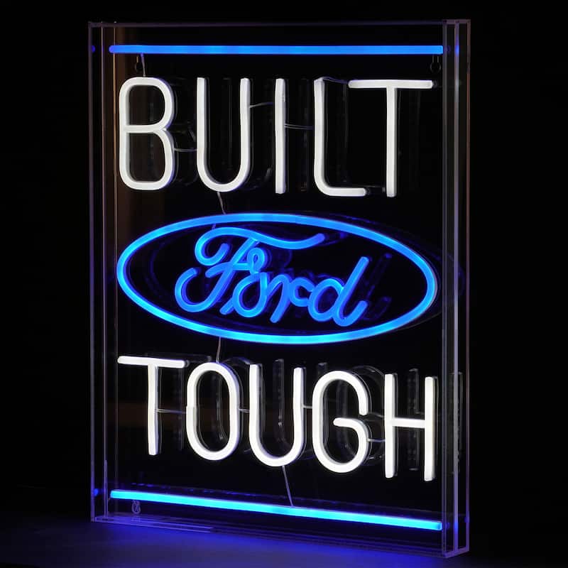Licensed Ford Built Tough Acrylic LED Wall Decor Sign - 16" x 20" - 16" x 20" - 16" x 20" - Blue