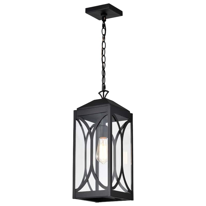 Oaklyn 1 Light Hanging Lantern Matte Black with Clear Glass
