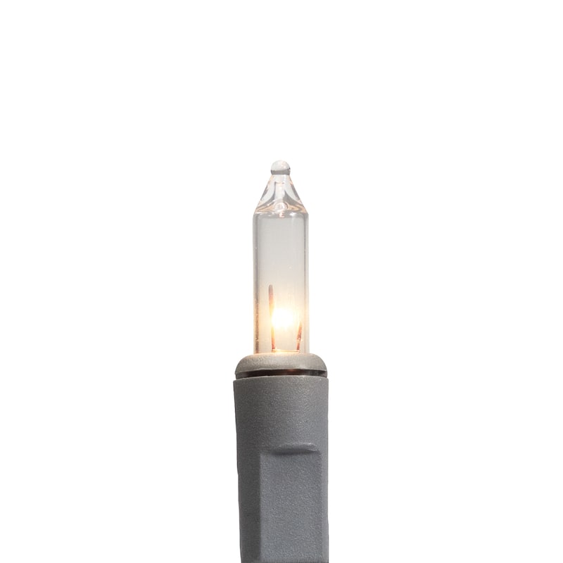 Mini Christmas Commercial Light Set - Clear - 60' Gray Wire - 100ct