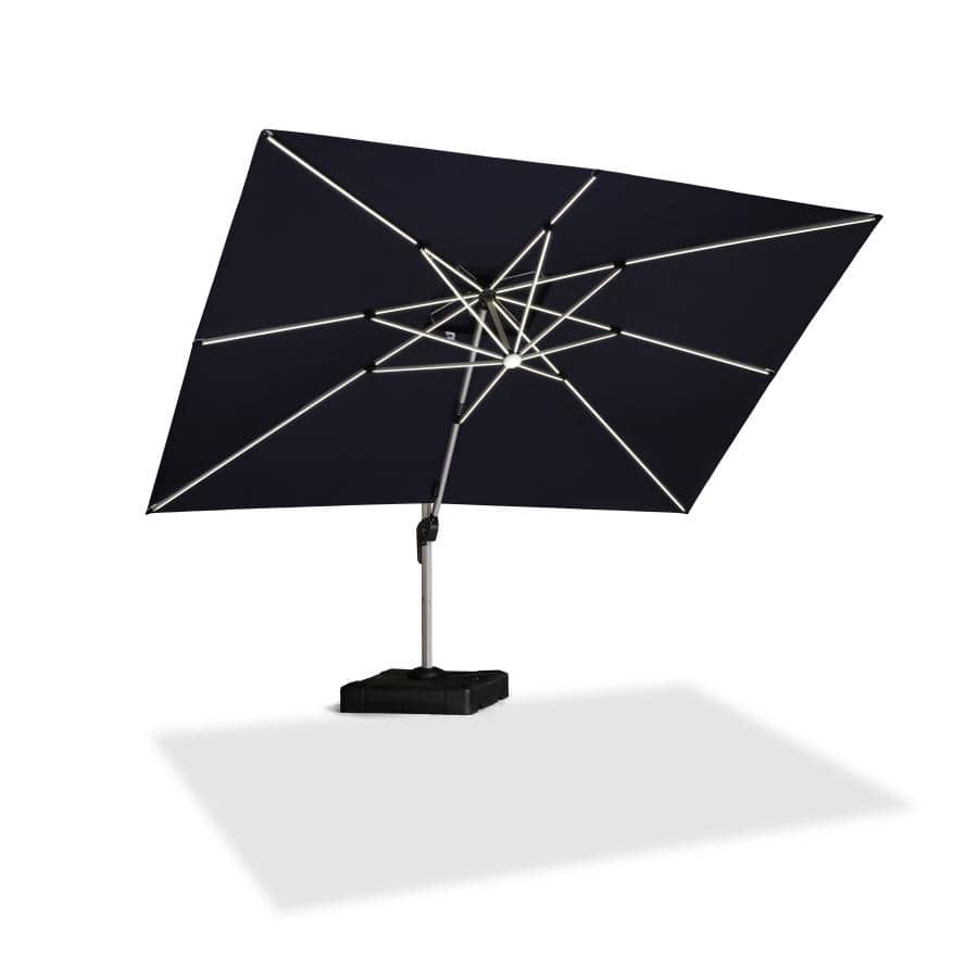PURPLE LEAF Double Top LED Rectangle Patio Cantilever Umbrella