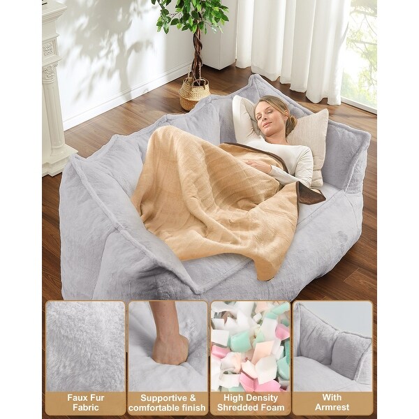 Large Oversized Bean Bag Sofa for Adults, Foam Filled Bean Bag