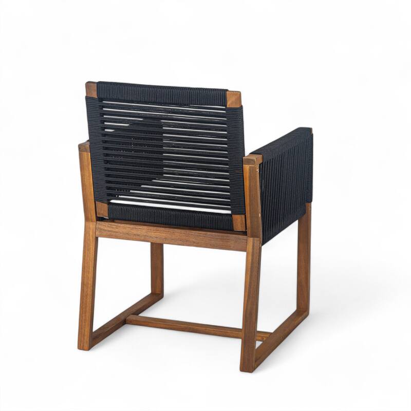 Christopher Knight Home - 7-Piece Acacia Outdoor Dining Table Set with Modern Handwoven Rope Chairs & Expandable Table