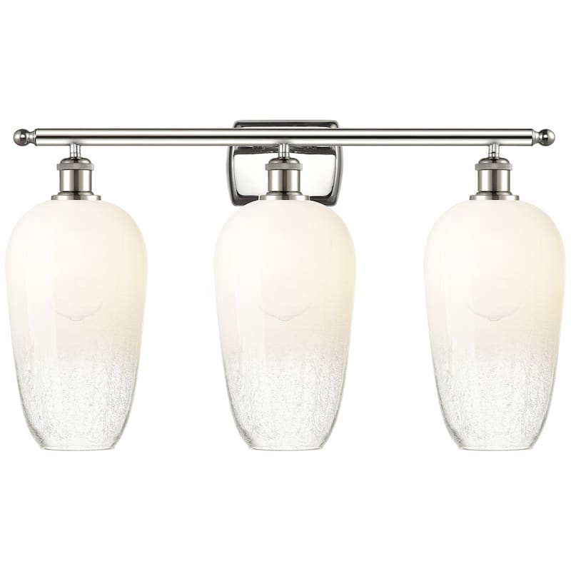 Innovations Lighting 516-3W-16-27 Brookhaven Flute Vanity Brookhaven - Polished Nickel / Opal