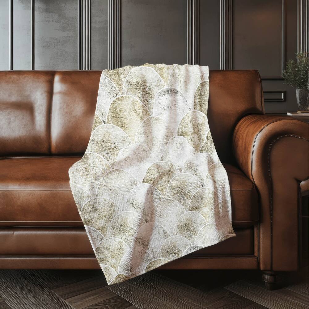 Premium Machine Washable Modern Arches Sherpa Throw Blanket