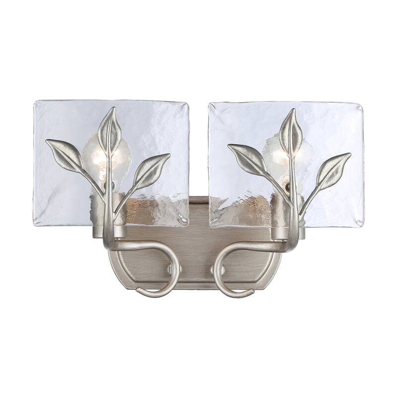 Golden Lighting 3160-BA2 Calla 2 Light 2" Wide Vanity Light - Peruvian Silver