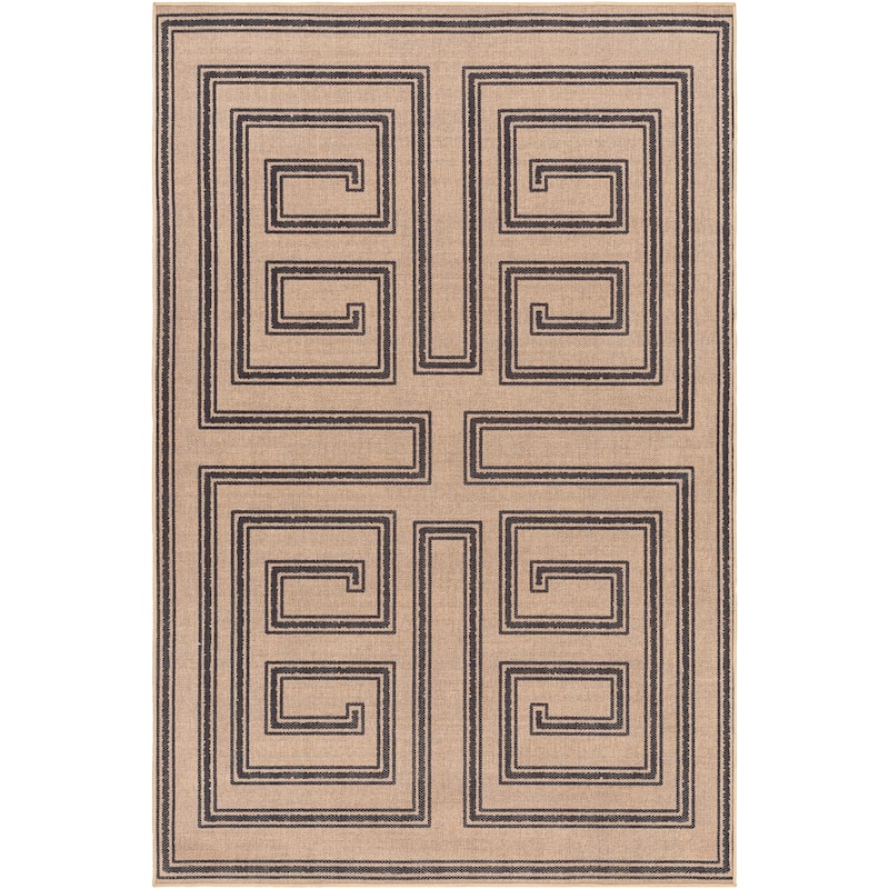 Livabliss Bohemian & Eclectic Ez Jute Graphic Washable Area Rug