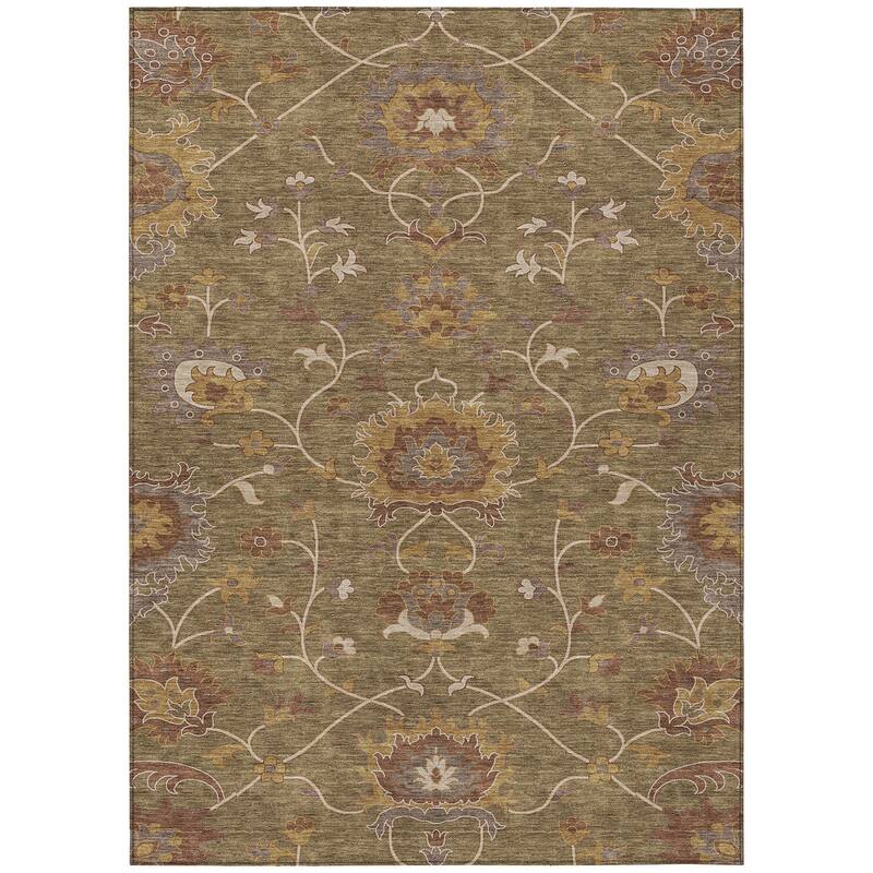 Machine Washable Indoor/ Outdoor Traditional Luna Chantille Rug