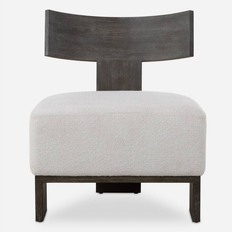 Bent Back Rest Floating Seat Accent Chair - 32.25" - Walnut Brown