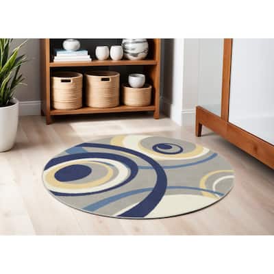 Litow Power Loomed Geometric Modern Area Rug By HomeRoots - 63' X '63' X '0.5