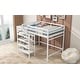 preview thumbnail 6 of 9, Full Loft Bed with Built-in Storage Staircase and Hanger for Clothes, White