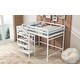 preview thumbnail 3 of 14, Full Size Loft Bed with Storage Staircase and Clothes Hanger - Space Efficient