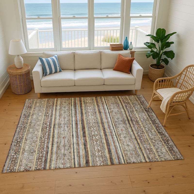 Premium Washable Super Soft Boho Stripes Mayfield Rug