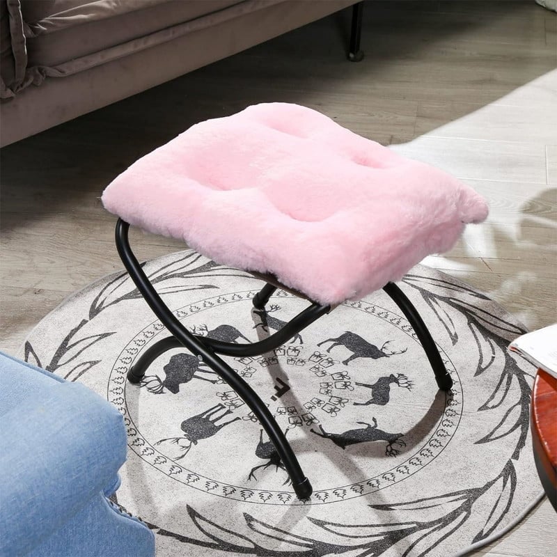 Upholstered Morden Folding Footstool for Home
