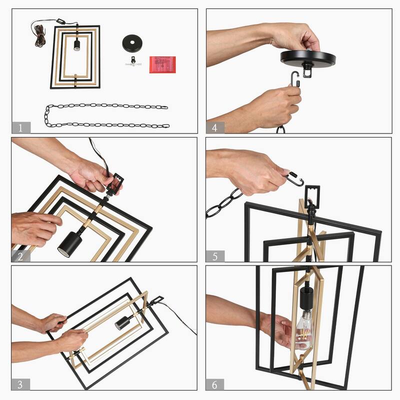 Zenith Modern Transitional Black and Gold 1-Light Metal Adjustable Kitchen Island DIY Pendant Lights