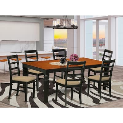 Tuscan Dining Set - 9 Piece Table & Chair Set - Black Finish - Kitchen Table Set