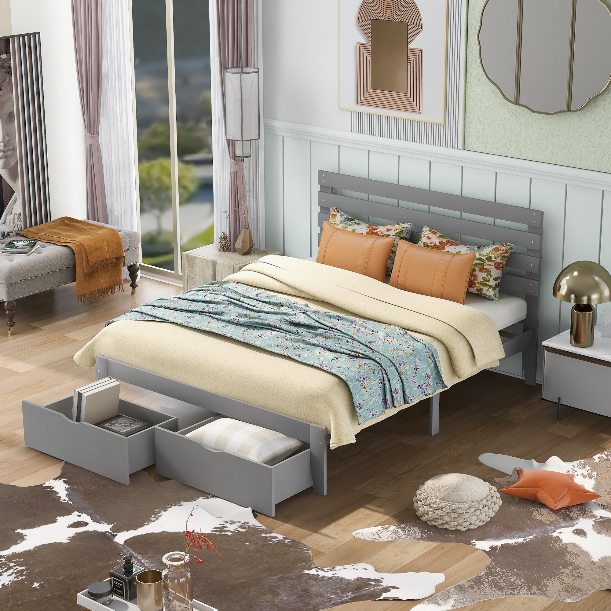 Realrooms alden platform bed clearance with storage drawers