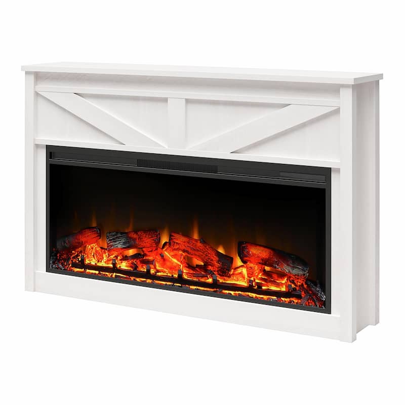 Avenue Greene Becken Ridge Wide Modern Farmhouse Mantel with Electric Fireplace