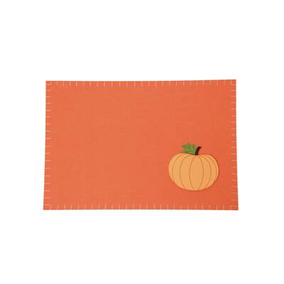 Felt Harvest Pumpkin Placemat Set of 6 - 18" x 12"