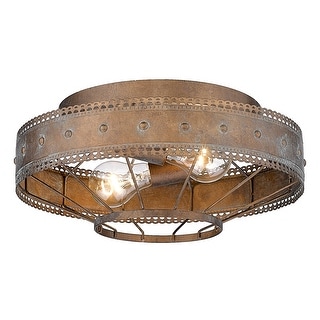 Wry Lighting Ferris 2-light Flush Mount in Copper Patina - Copper Patina