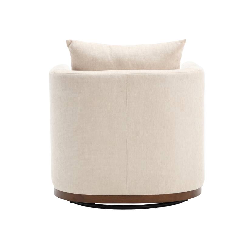 360 Degree Swivel Barrel Chair - Chenille Accent Sofa Chair for Living Room