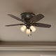 preview thumbnail 1 of 17, Hunter 42" Builder Low Profile Ceiling Fan with 3-Light LED Light Kit and Pull Chain New Bronze