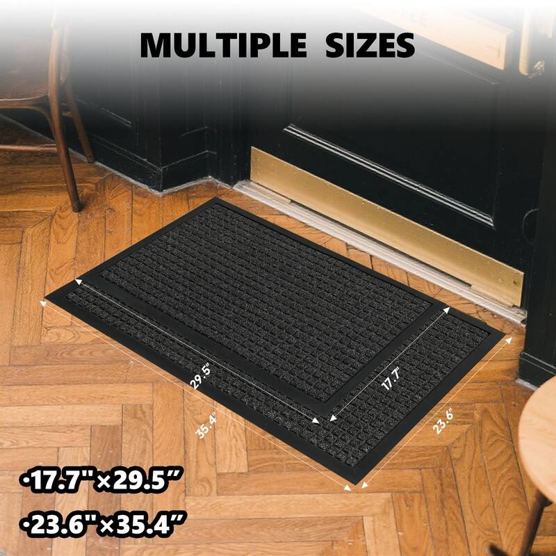 Front Door Mat Stain And Fade Resistant Low Profile Backing Entry Mat Low Profile Doormat In Gray
