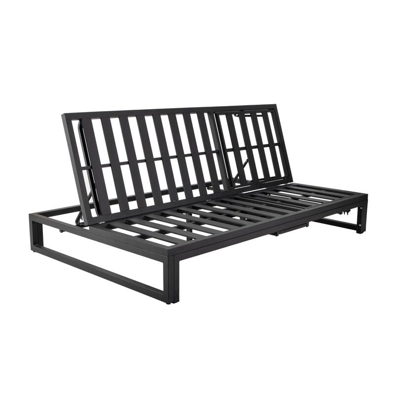 Chelsea Polyester Fabric Outdoor Lounge Chair with Four-Level Adjustable Backrest and Powder-Coated Aluminum Frame