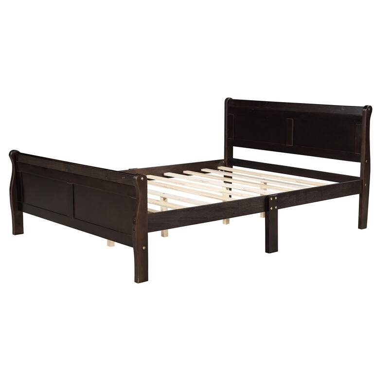 Harper & Bright Designs Wood Twin Sleigh Bed with Headboard and Footboard