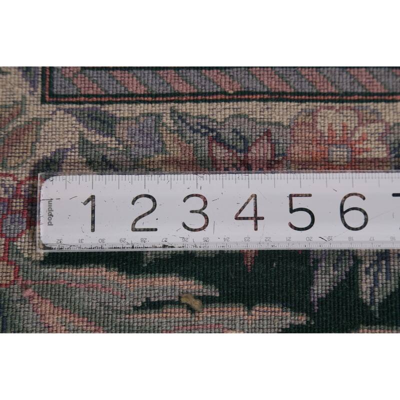 Vegetable Dye Green Aubusson Chinese Area Rug Hand-Knotted Wool Carpet - 8'11"x 12'2"