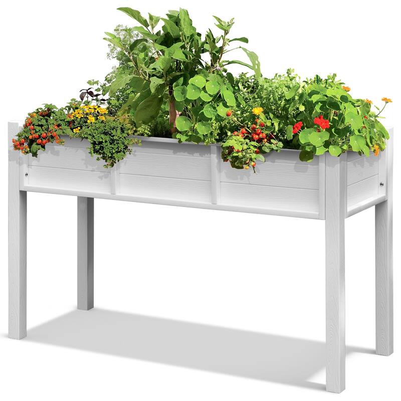 Moasis Poly Wood Raised Garden Bed Planter Box Stand for Backyard Patio Balcony