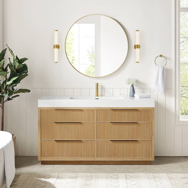 Hohhot Bath Vanity with Integrated Stone Sink Top without Mirror