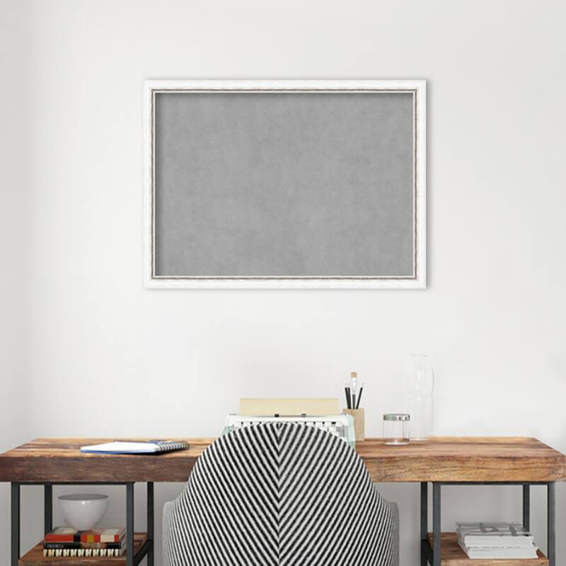 Amanti Art Morgan White Silver Framed Magnetic Board