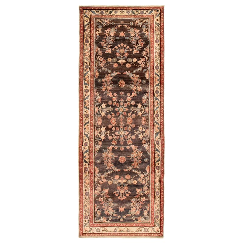 ECARPETGALLERY Hand-knotted Andelz Black, Dark Brown Wool Rug - 3' 7" x 9' 7" - Black/ Dark Brown - 3' 7" x 9' 7" - Runner