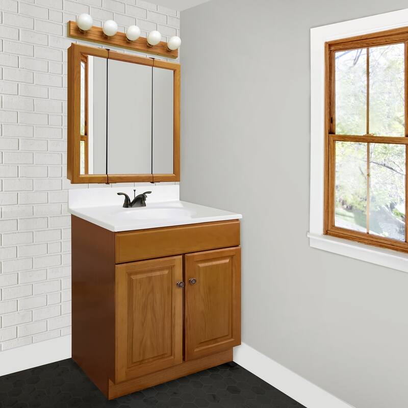 5-Light Vanity Strip Light Contemporary Dimmable Makeup Vanity Light - Honey Oak