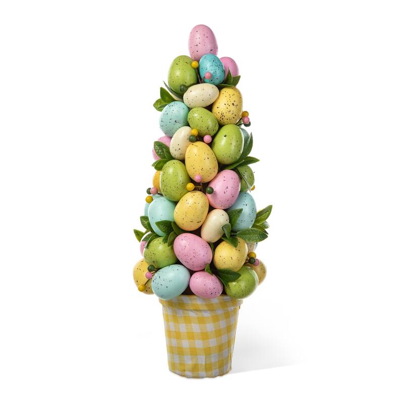 Glitzhome 16"H Multicolor Easter Egg Table Tree Decor for Spring Party Supplies - Multi-Color