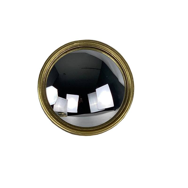 Round Gold Bullseye Mirror with Reflective Metal Design for Living Room and Bedroom Walls - Medium