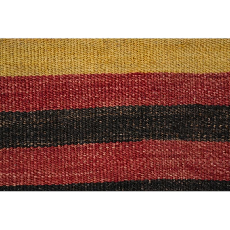 Hand Woven Oriental 100% Wool Carpet Southwestern Geometric Multi-Colored Kilim Runner Rug - 8' 6'' X 4' 5''