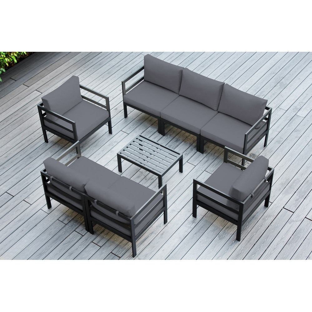 Ohana Outdoor 8-pc. Cushioned Aluminum Sectional - No Assembly